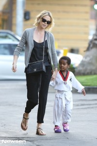 EXCLUSIVE: Charlize Theron and her karate kid make a cute duo